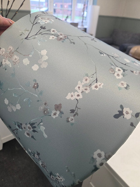 Cherry Blossom Tapered Lampshade -Light Green