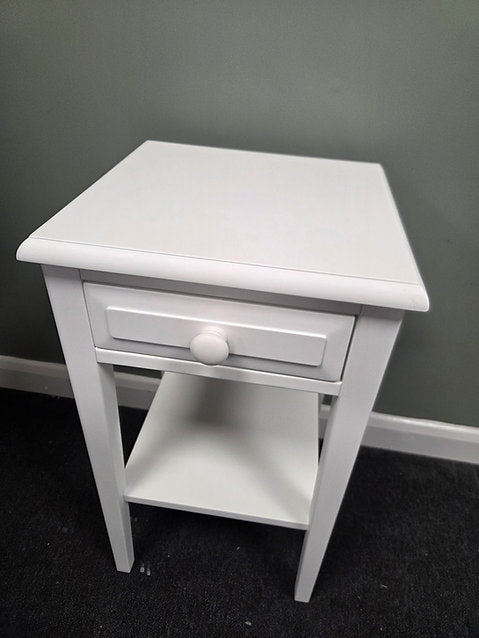 Pensham Pure White Narrow Bedside Table