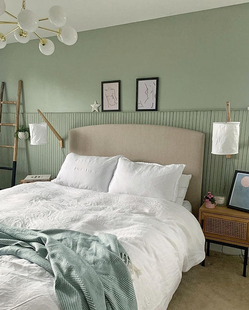 Cecilly Sand Linen Double upholstered bed