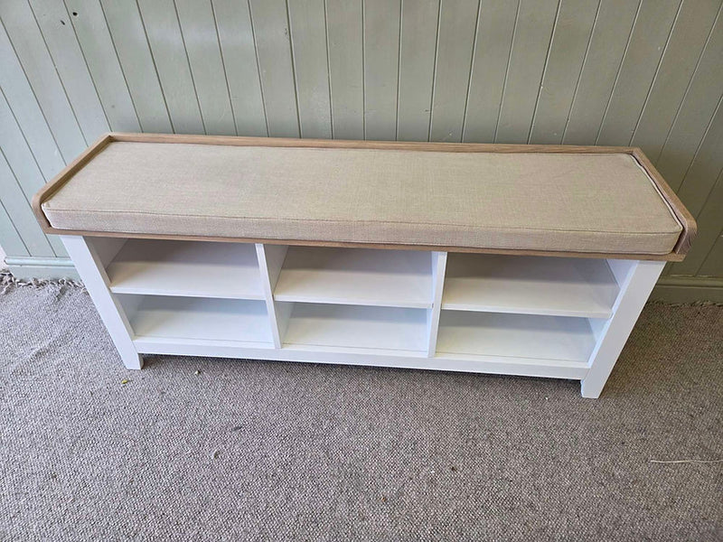 Chester Pure White Large Open Shoe Bench