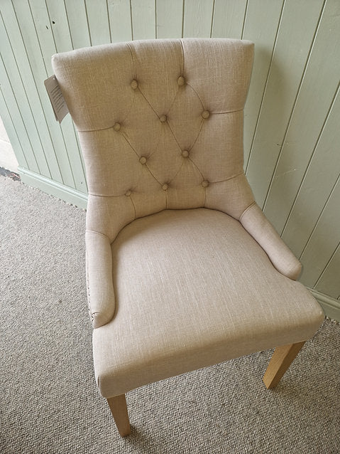 Primrose Upholstered Button Back Chair Stone