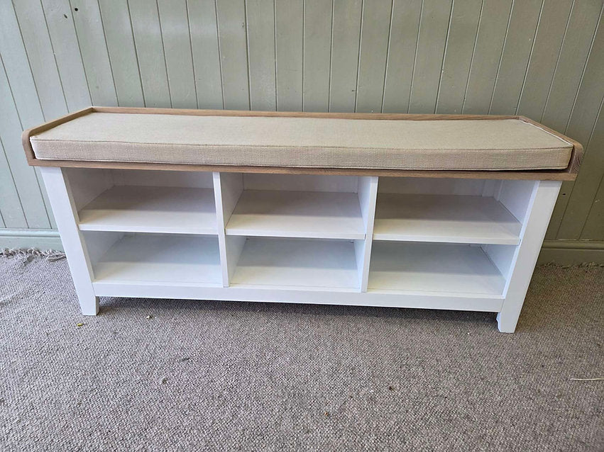 Chester Pure White Large Open Shoe Bench