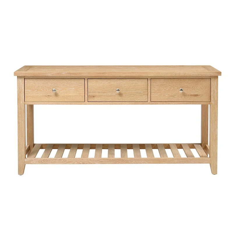 Inglesham Whitewash Oak Large Console Table