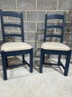 Sussex Midnight Blue Ladderback Dining Chair - Fabric Seat