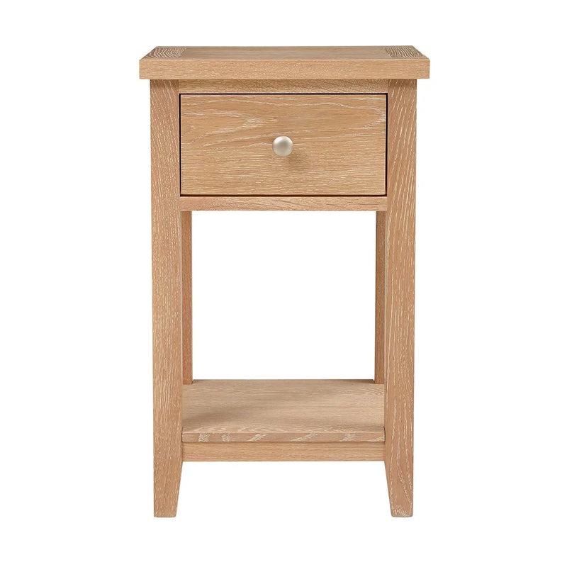 Inglesham Whitewash Oak 1 Drawer Bedside