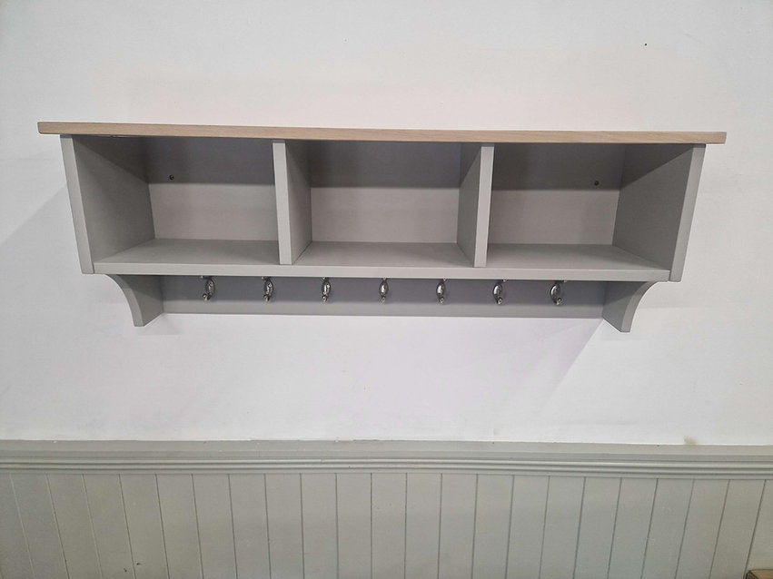 Chester Dove Grey Storage Shelf and Hooks