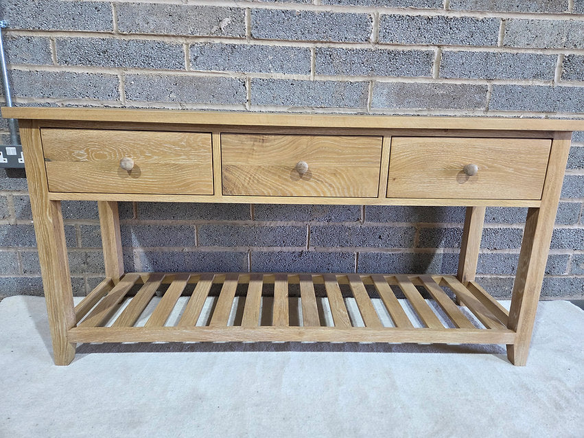 Inglesham Whitewash Oak Large Console Table