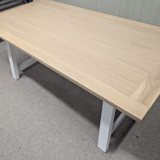 Chester Pure White 6 Seater Trestle Dining Table