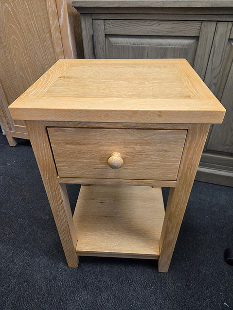 Inglesham Whitewash Oak 1 Drawer Bedside