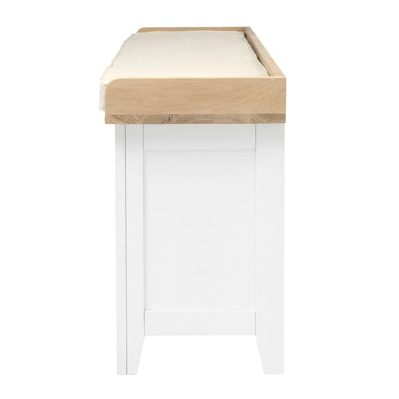 Chester Pure White Large Open Shoe Bench