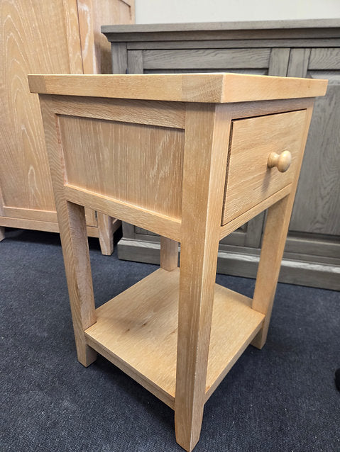 Inglesham Whitewash Oak 1 Drawer Bedside