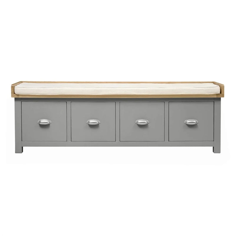 Sussex Storm Grey Four Drawer Shoe Bench