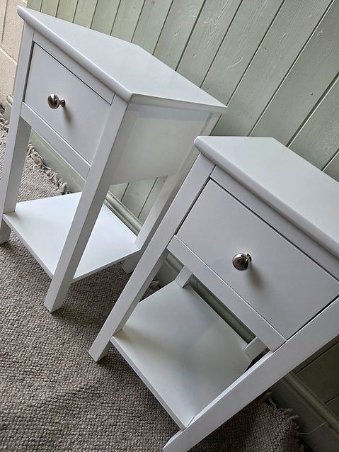 Simply Cotswold Pure White Pair of Bedsides