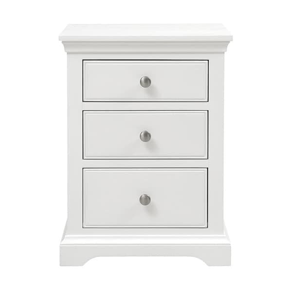 Fairford Soft White 3 Drawer Bedside