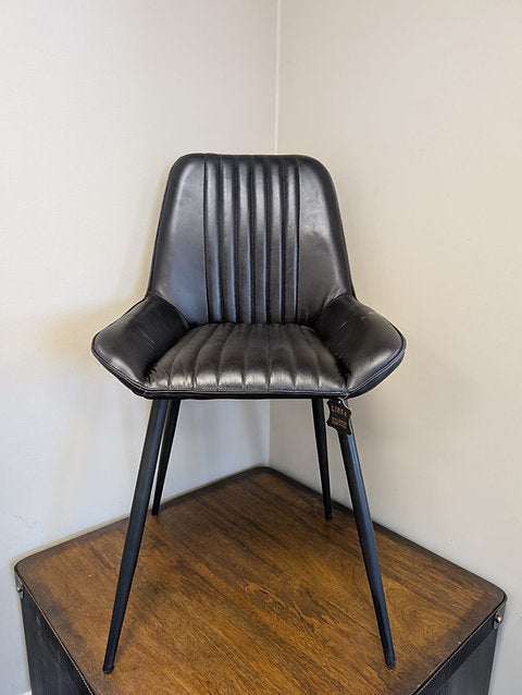 Pembrooke Leather Dining Chair- Charcoal