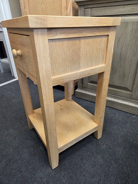 Inglesham Whitewash Oak 1 Drawer Bedside