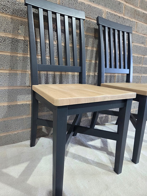 Chester Charcoal Wooden Seat Chair- Pair