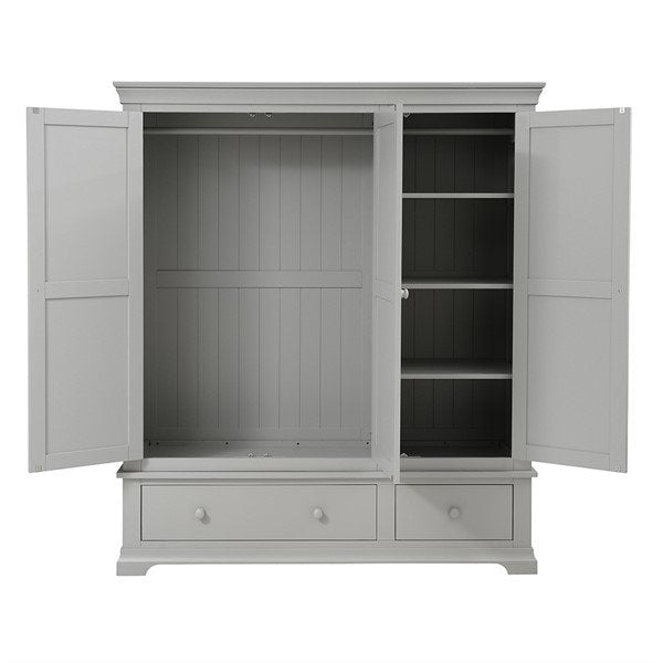 Chantilly Pebble Grey Triple Wardrobe