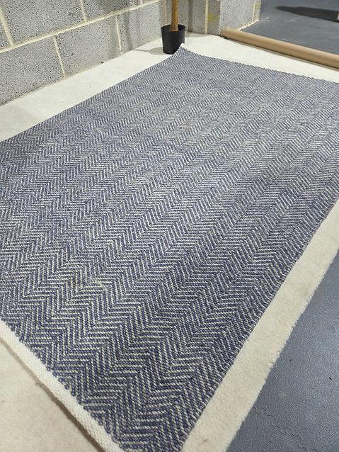Milton Herringbone Rug- Navy 120 x 170