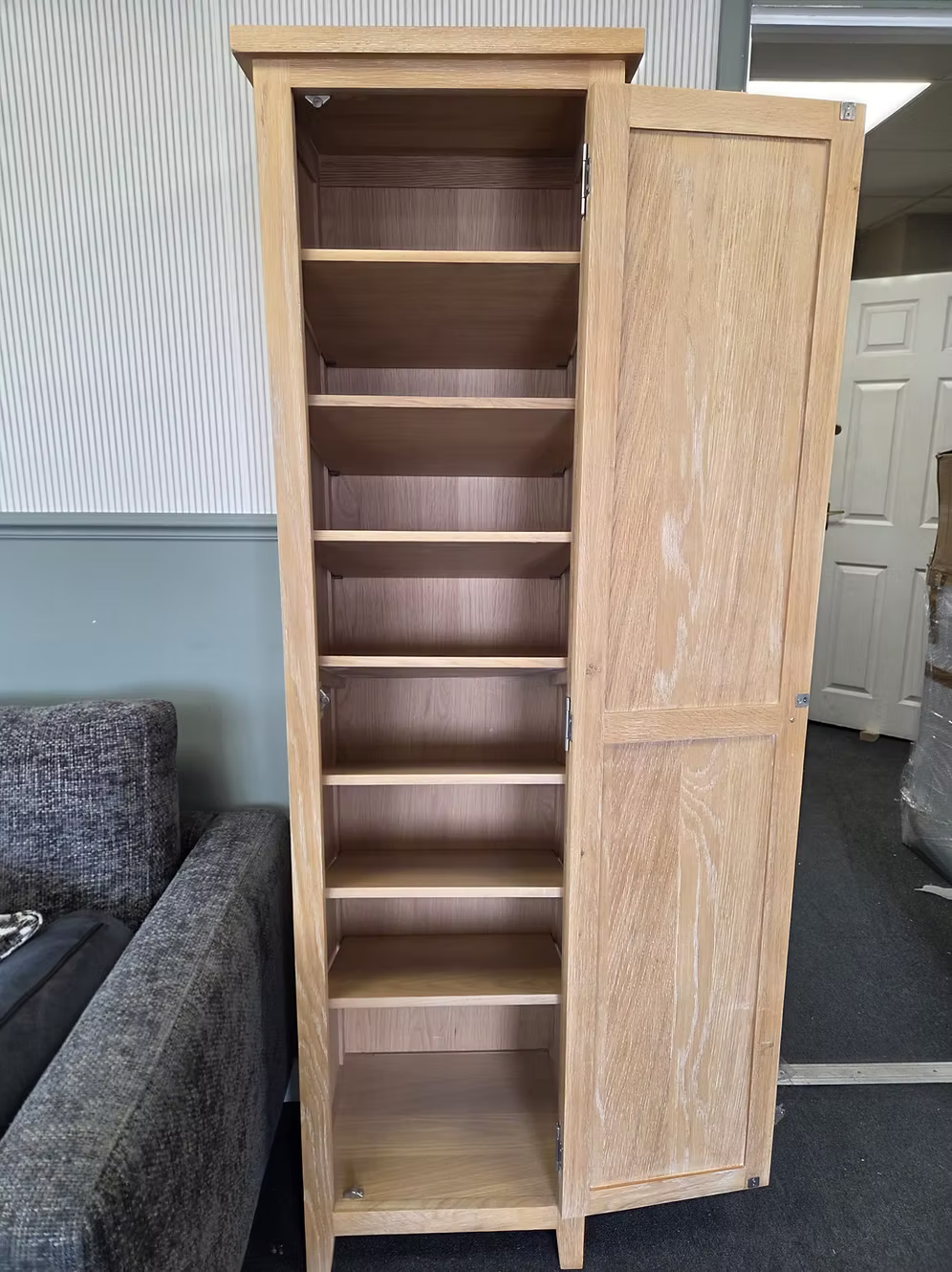 Inglesham Whitewash Oak Tall Shoe Cupboard