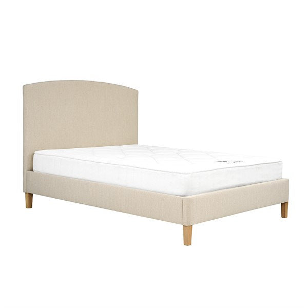 Cecilly Sand Linen Double upholstered bed
