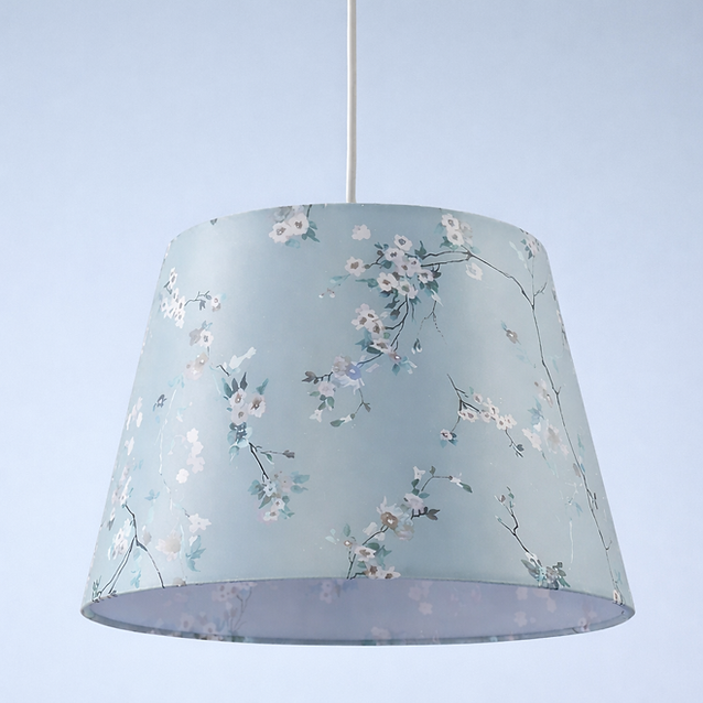 Cherry Blossom Tapered Lampshade -Light Green