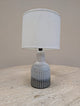 Grey Porcelain Lamp with Ribbed Detailing