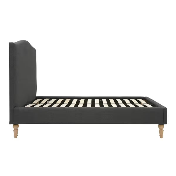 Witney Charcoal Tweed  Double Upholstered Bed