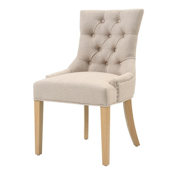 Primrose Upholstered Button Back Chair Stone
