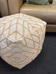 Corowa Hand Made Beige 40x40cm Cotton & Polyester Pouffe