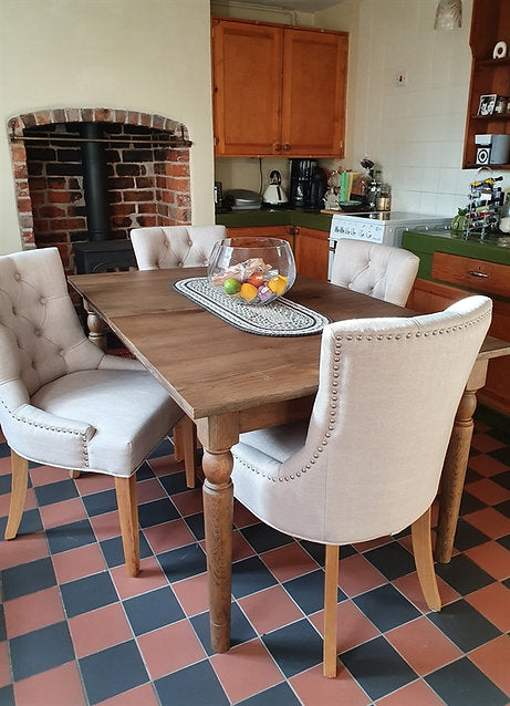 Primrose Upholstered Button Back Chair Stone