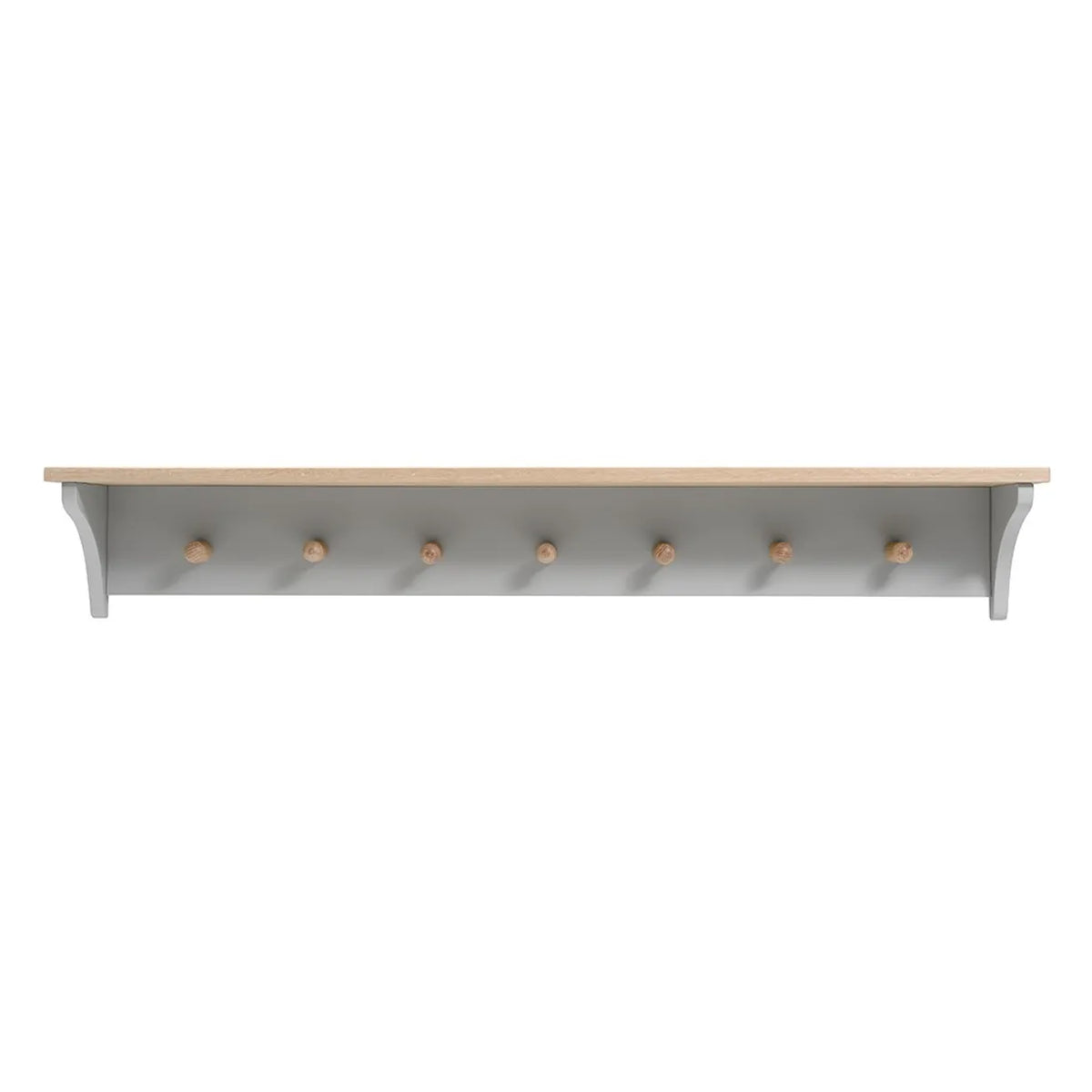 Chester Dove Grey 7 Coat Peg Shelf (130 cm)