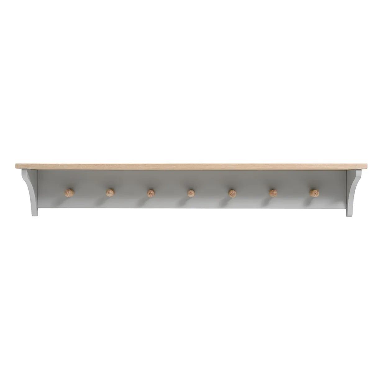 Chester Dove Grey 7 Coat Peg Shelf (130 cm)