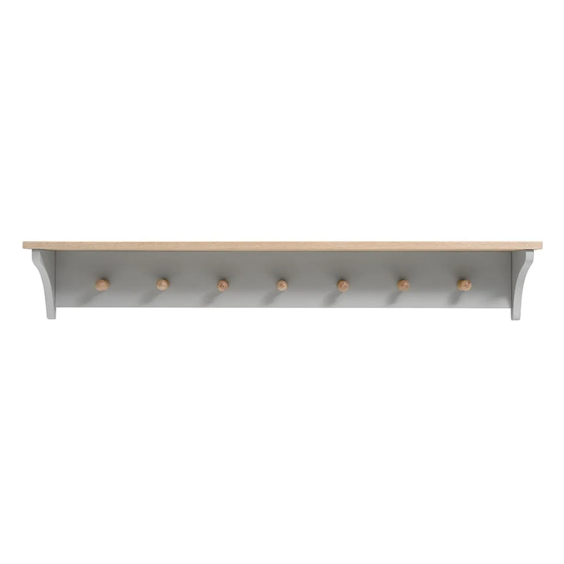 Chester Dove Grey 7 Coat Peg Shelf (130 cm)