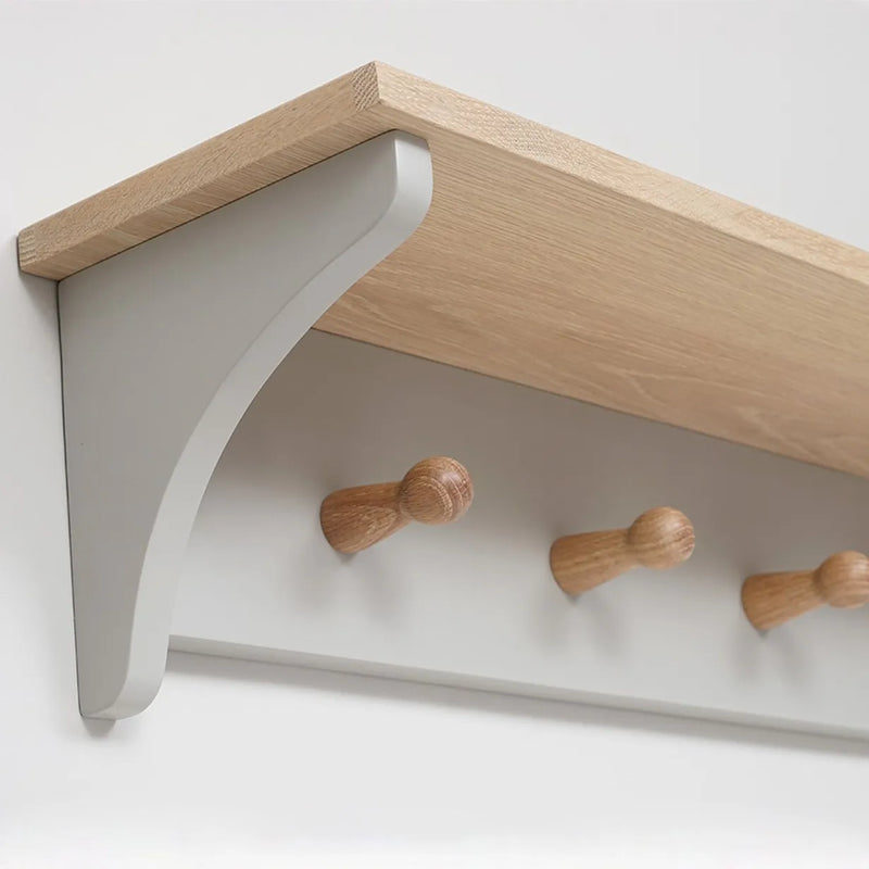 Chester Dove Grey 7 Coat Peg Shelf (130 cm)