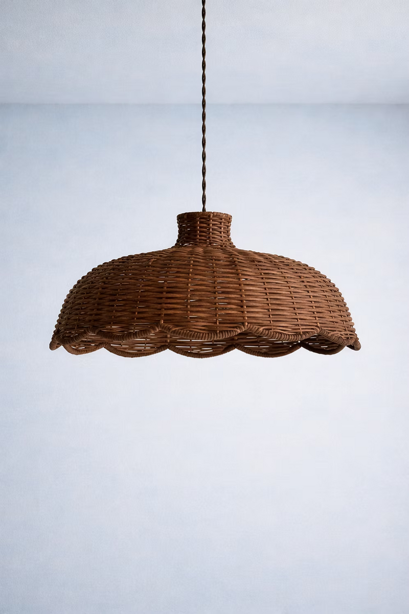 Scallop Rattan Shade - Brown