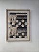 Framed Handmade Rug Wall Art Monochrome Textured
