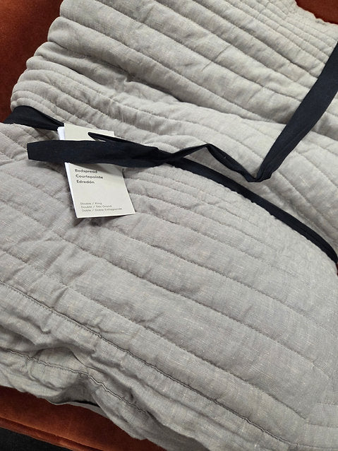 European Flax Linen Blanket - Smoke Grey
