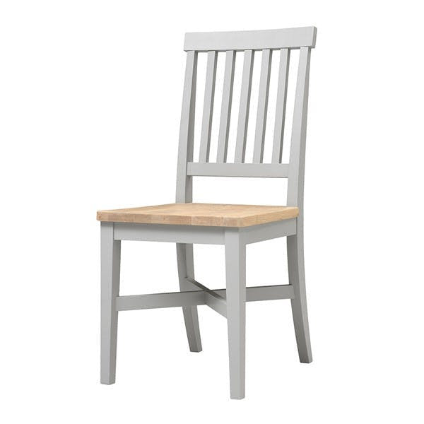 Pair of Chester Dove Grey New Wooden Seat Chair