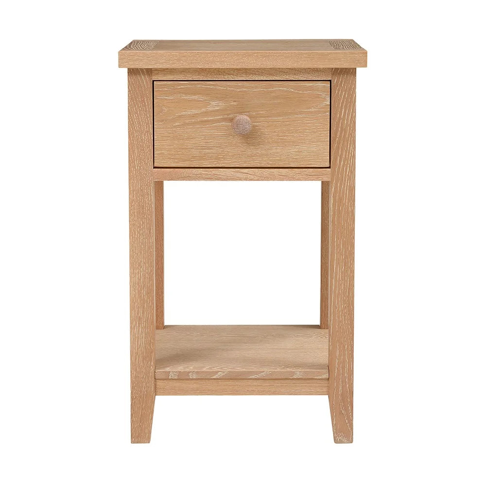 Inglesham Whitewash Oak 1 Drawer Bedside