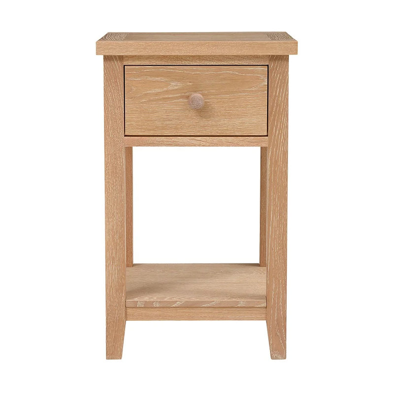 Inglesham Whitewash Oak 1 Drawer Bedside