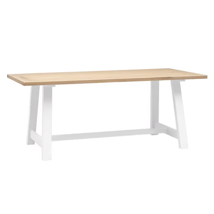 Chester Pure White 6 Seater Trestle Dining Table