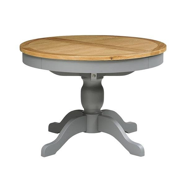 Sussex Storm Grey 4-6 Seater Round Extending Dining Table