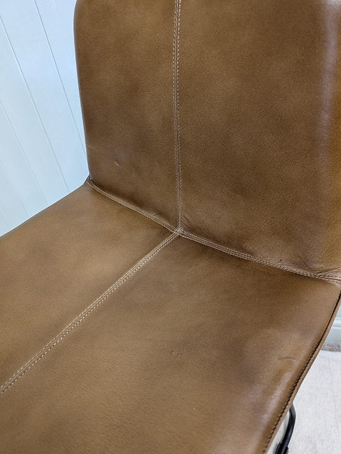 Robinson Leather Bar Stool in Cognac