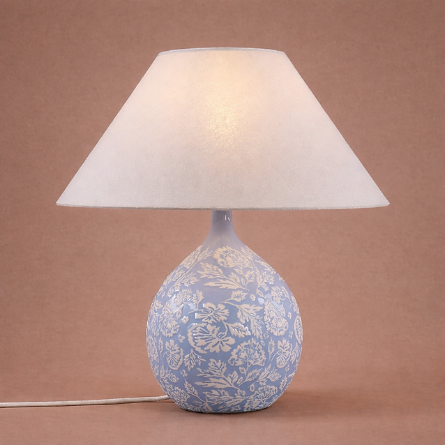Ava Ceramic Floral Table Lamp