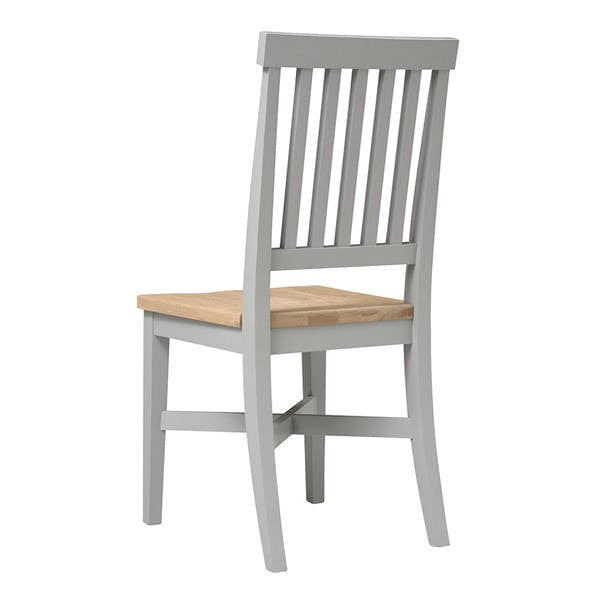Pair of Chester Dove Grey New Wooden Seat Chair