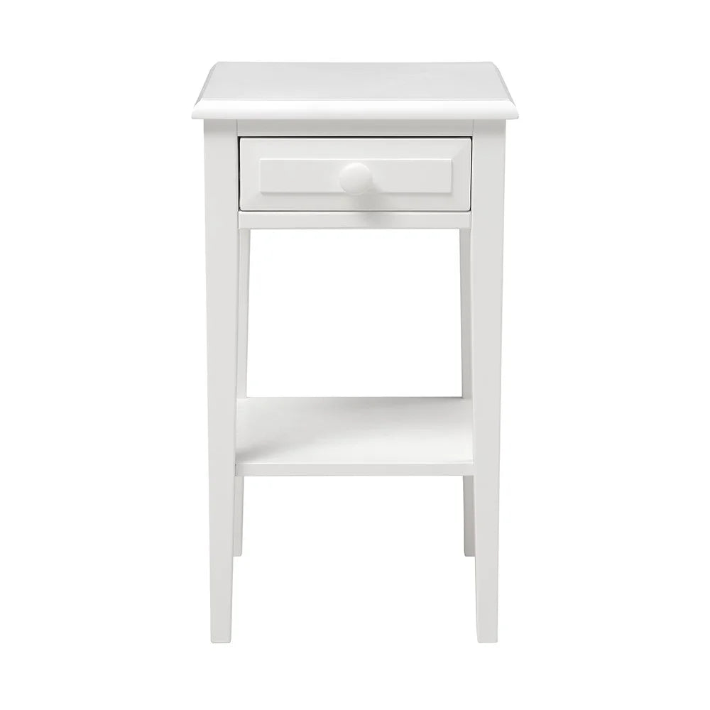 Pensham Pure White Narrow Bedside Table