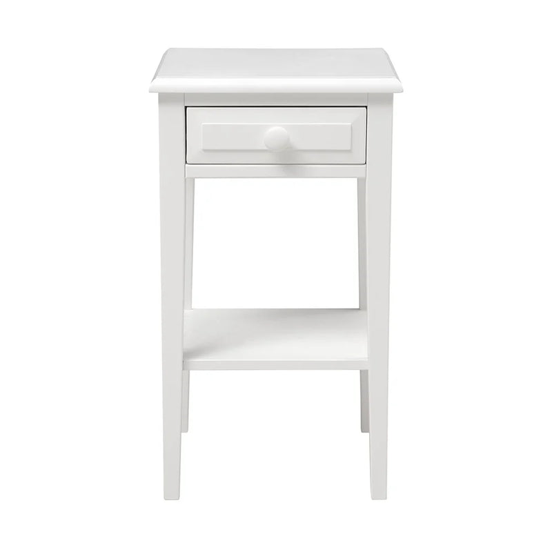 Pensham Pure White Narrow Bedside Table