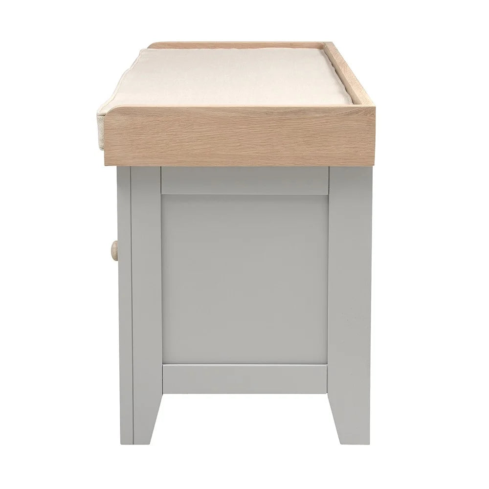Chester Dove Grey 3 Drawer Shoe Bench