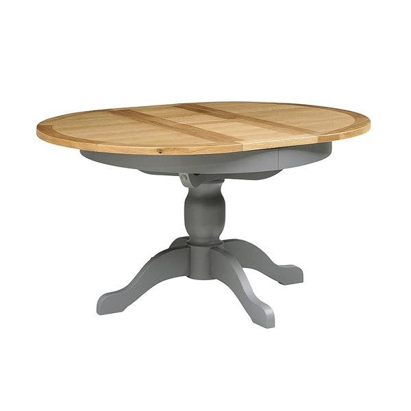 Sussex Storm Grey 4-6 Seater Round Extending Dining Table